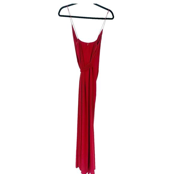 Misa Los Angeles Domino Front Twist Draped Maxi Dress V Neck Red Size Small NWT - Picture 7 of 13